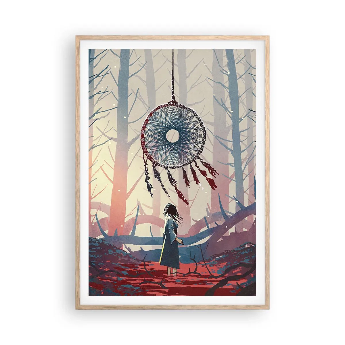 Pôster com moldura de carvalho claro - O ritual secreto da felicidade - 70x100 cm