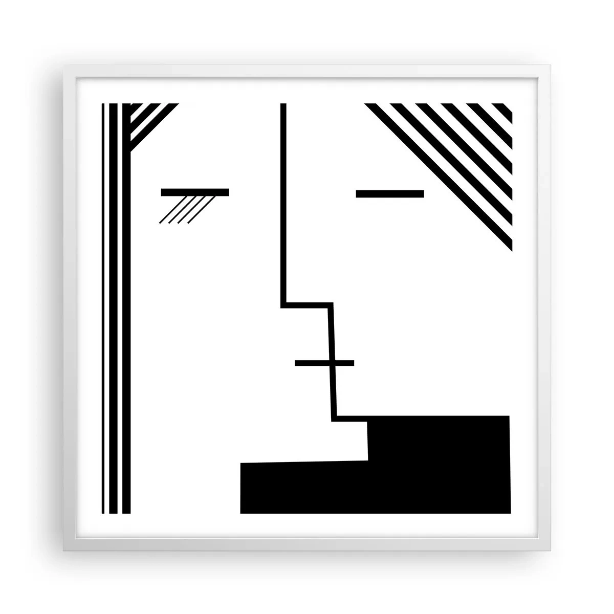 Pôster em moldura branca - Apenas um beijo - 60x60 cm