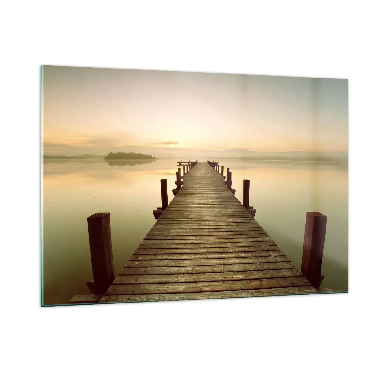 Quadro em vidro - Antes do amanhecer, nascer do sol, luz - 120x80 cm