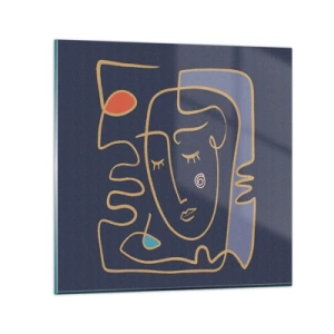 Quadro em vidro - Nos pensamentos - 30x30 cm