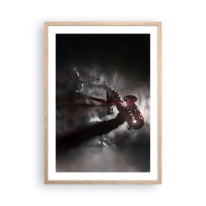 Pôster com moldura de carvalho claro - Nos fumos do jazz - 50x70 cm