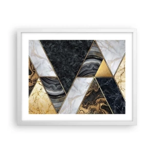 Pôster em moldura branca - Pedra por pedra - 50x40 cm