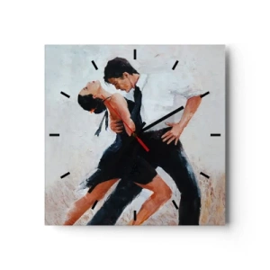 Relógio de parede - Relógio em vidro - O tango dos meus sonhos  - 40x40 cm