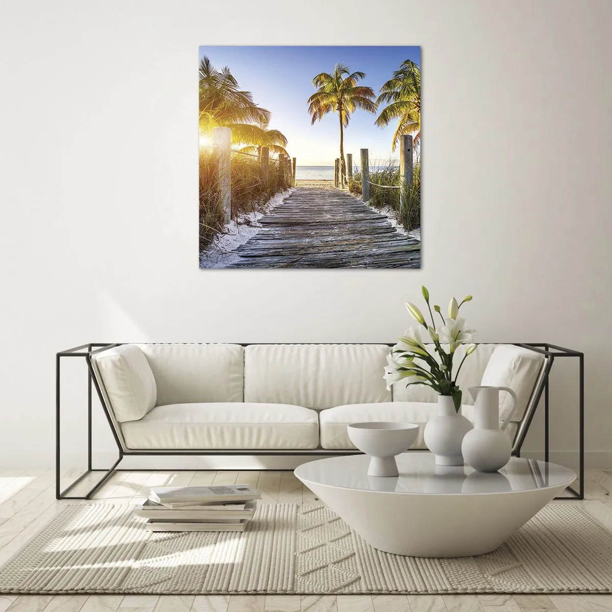 Quadro em vidro - Direto para o paraíso - 50x50 cm