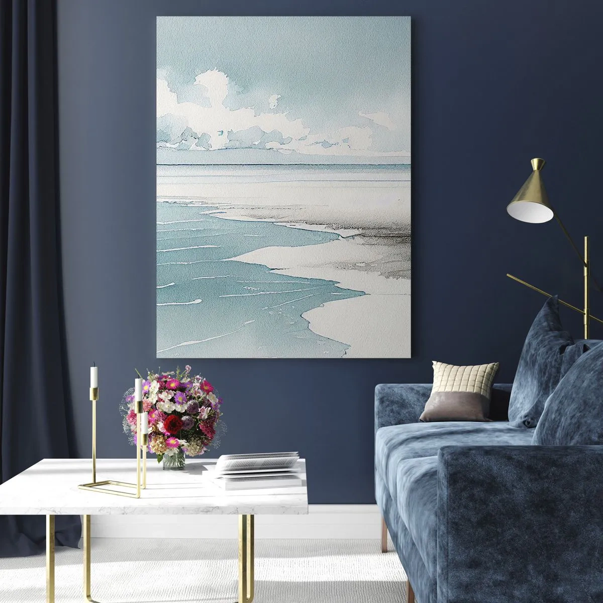Quadro em vidro - Maré suave - 50x70 cm