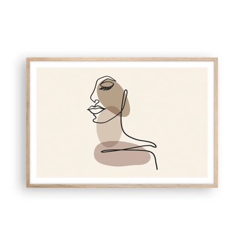 Pôster com moldura de carvalho claro - Uma certa linha de beleza - 91x61 cm