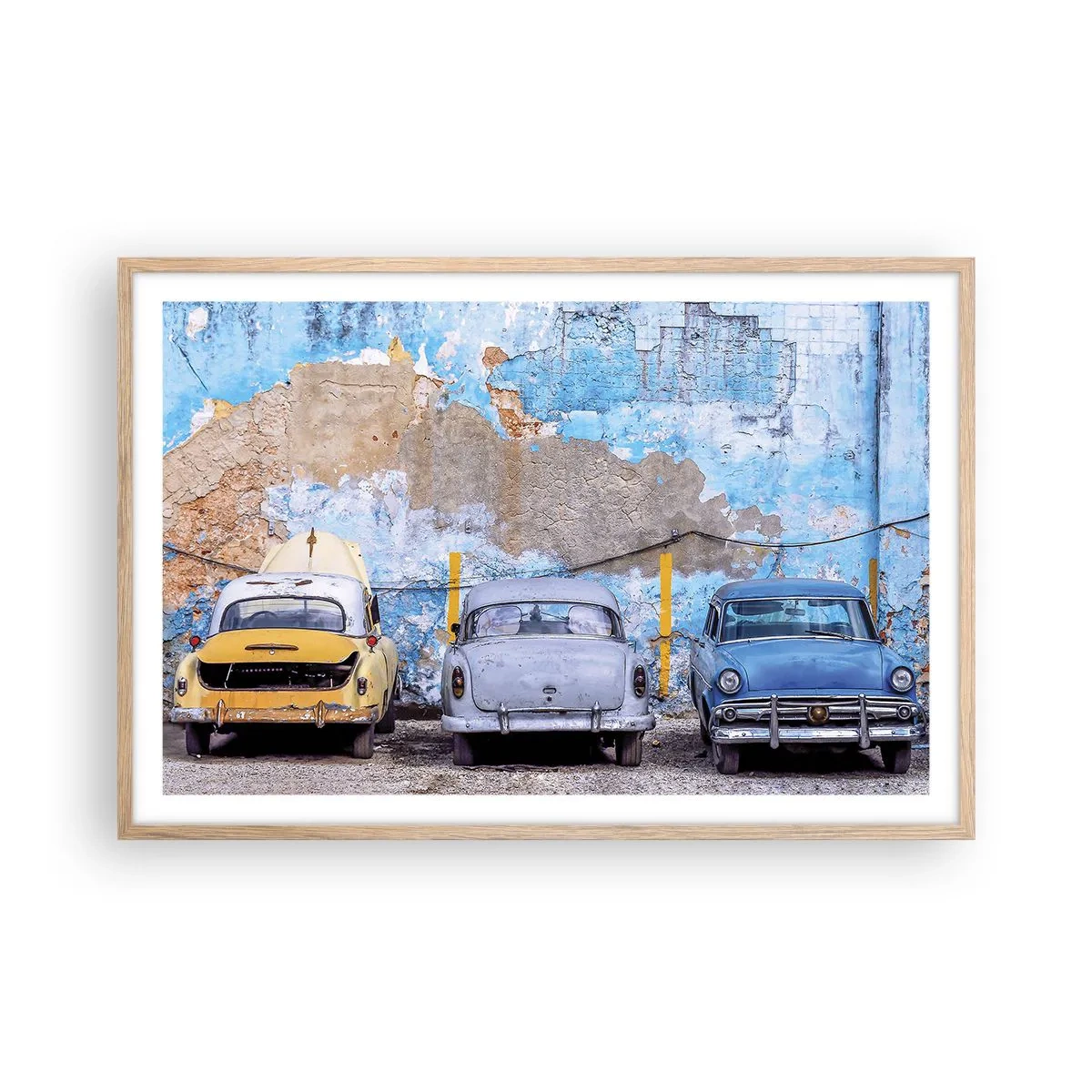 Pôster com moldura de carvalho claro - Encontro de Veteranos - 91x61 cm