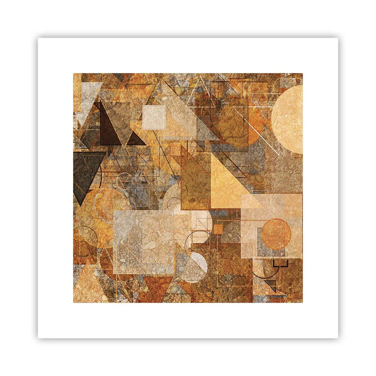 Pôster - Estudo Cubista em Bronze - 30x30 cm