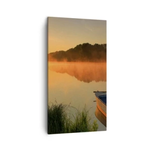 Quadro em tela - Nascer do sol sobre a água como um espelho - 45x80 cm