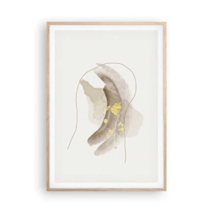 Pôster com moldura de carvalho claro - Encontrado no espaço - 70x100 cm