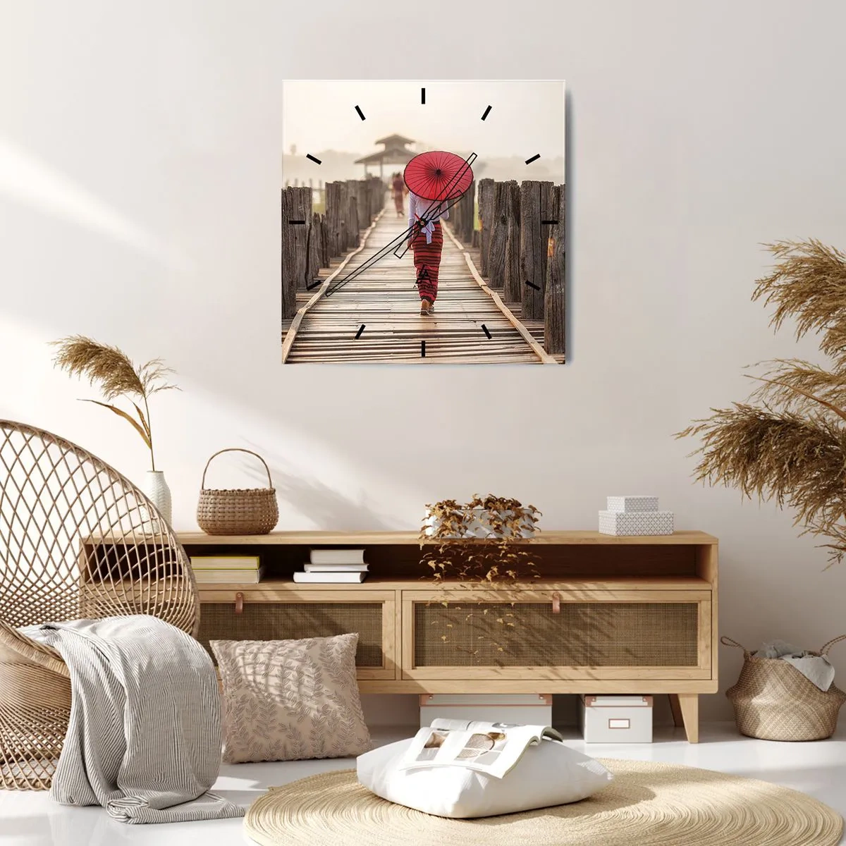 Relógio de parede - Relógio em vidro - Na ponte velha - 30x30 cm