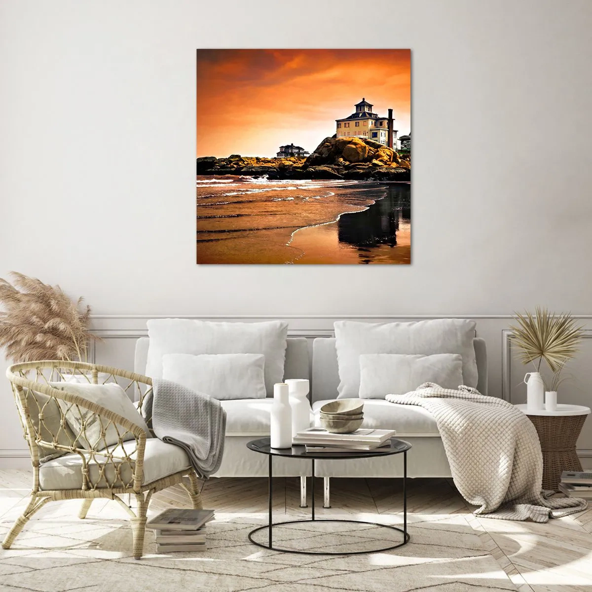 Quadro em vidro - Elegância da Costa Oeste - 40x40 cm