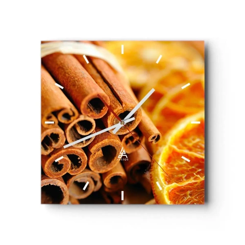 Relógio de parede - Relógio em vidro - Sente o cheiro? - 40x40 cm