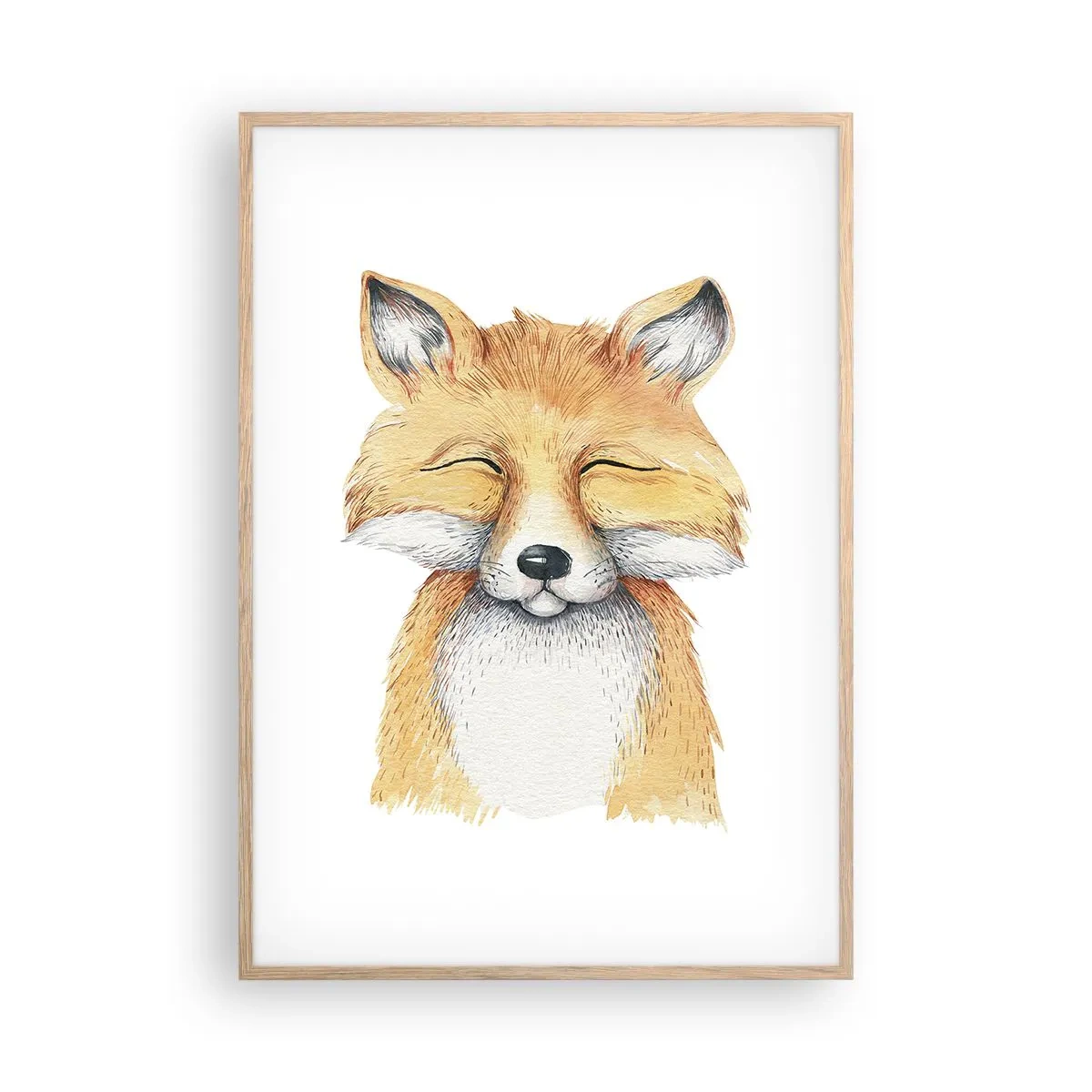 Pôster com moldura de carvalho claro - Humor de raposa - 70x100 cm