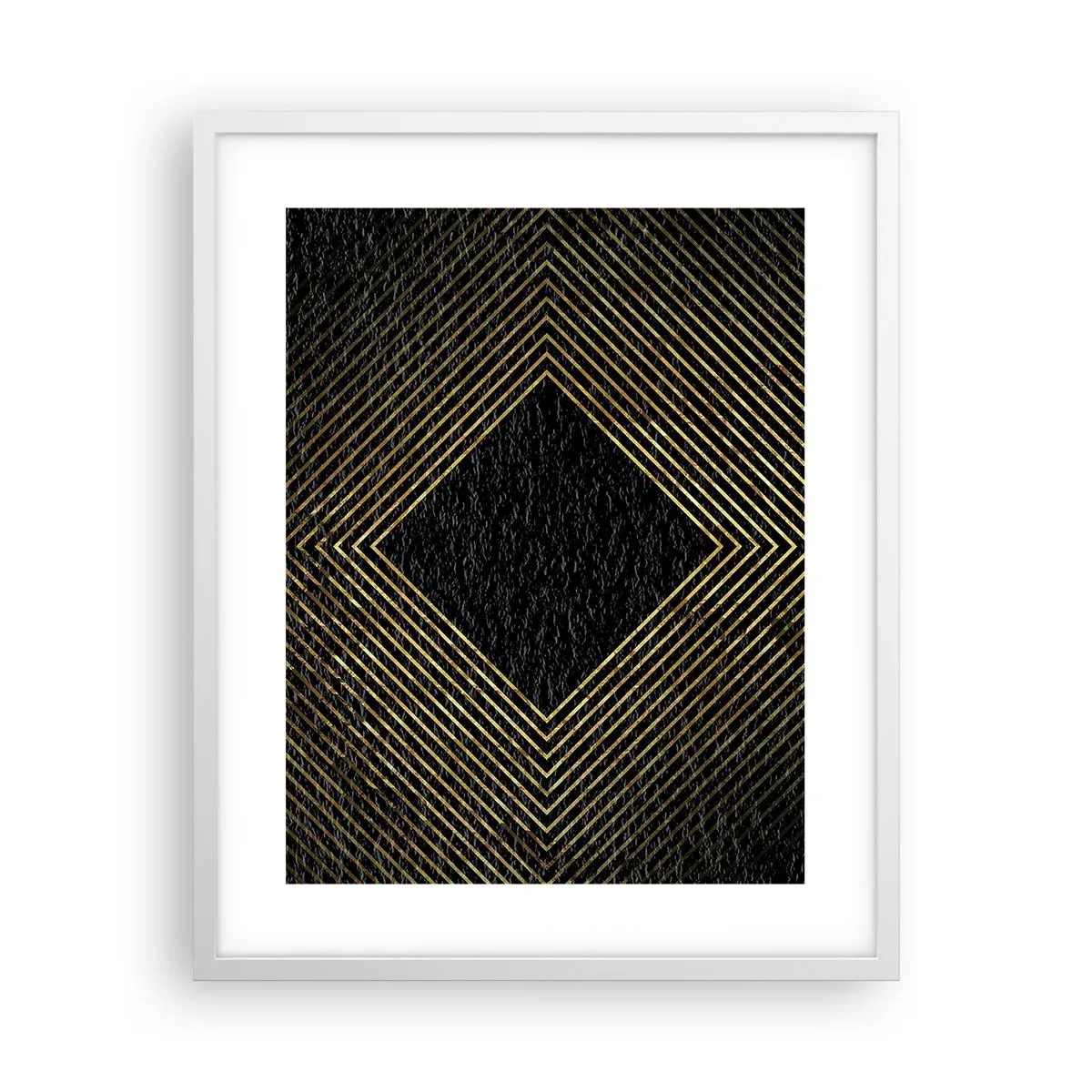 Pôster em moldura branca - Geometria em estilo glamoroso - 40x50 cm