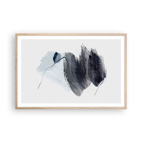 Pôster com moldura de carvalho claro - Intensidade e movimento - 91x61 cm
