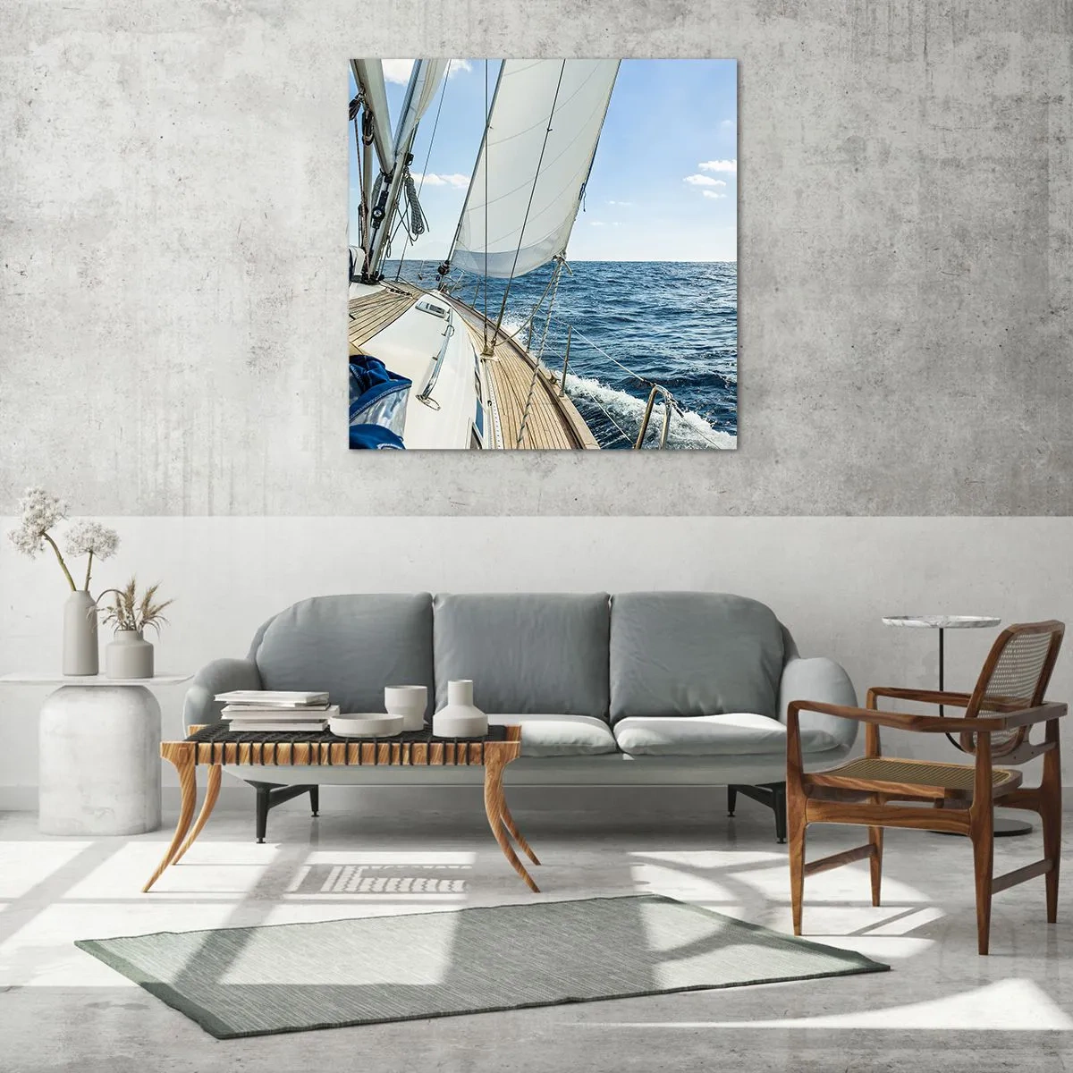 Quadro em vidro - Ahoy, aventura - 70x70 cm