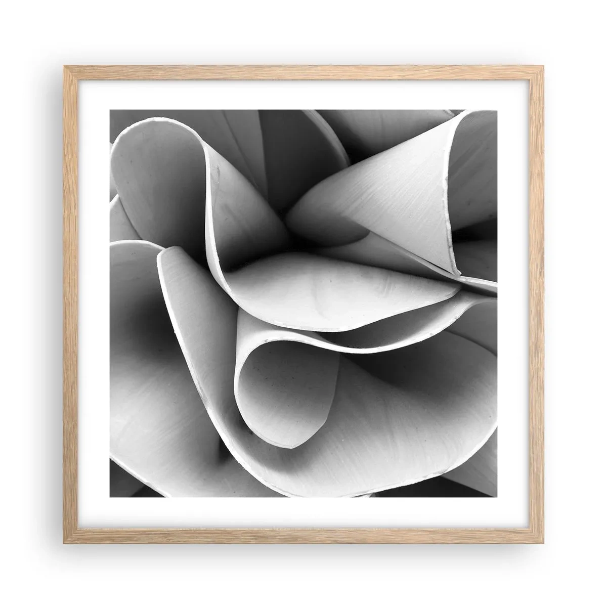 Pôster com moldura de carvalho claro - Acontece no espaço - 50x50 cm