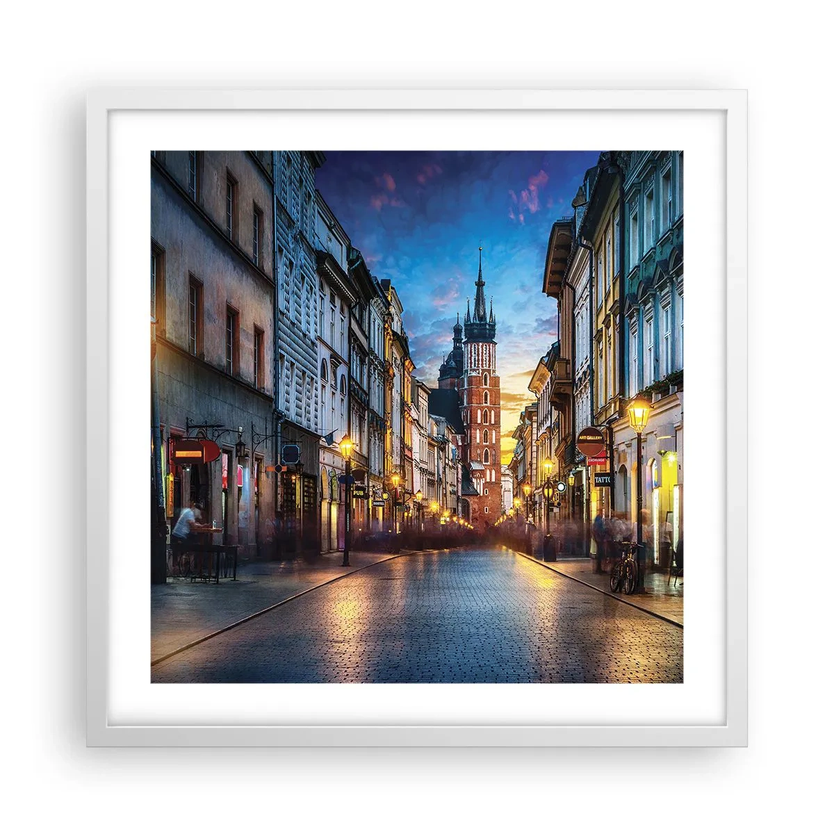Pôster em moldura branca - O charme de Cracóvia - 50x50 cm