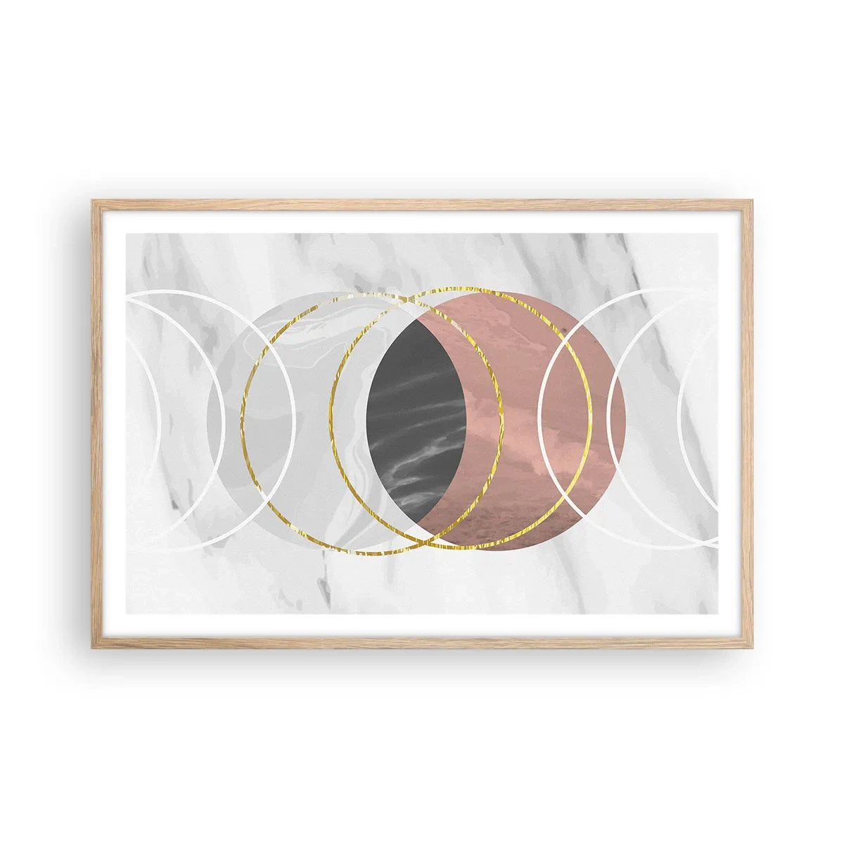 Pôster com moldura de carvalho claro - Música das esferas - 91x61 cm