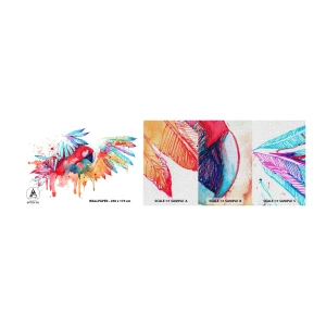 Amostra de papel de parede Premium Canvas - . - Papagaio, Pássaro, Abstração - 100x30 cm