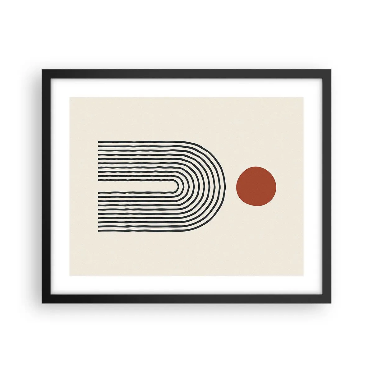 Pôster com moldura preta - Magnetismo de formas e cores - 50x40 cm
