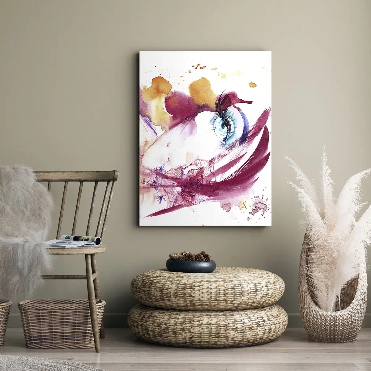 Quadro em tela - Na proximidade, o mundo floresce - 45x80 cm