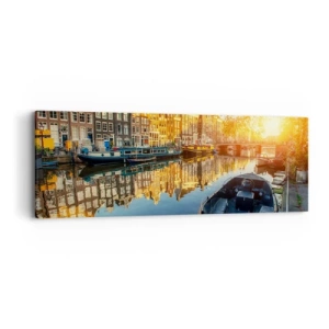 Quadro em tela - Manhã em Amsterdã - 90x30 cm