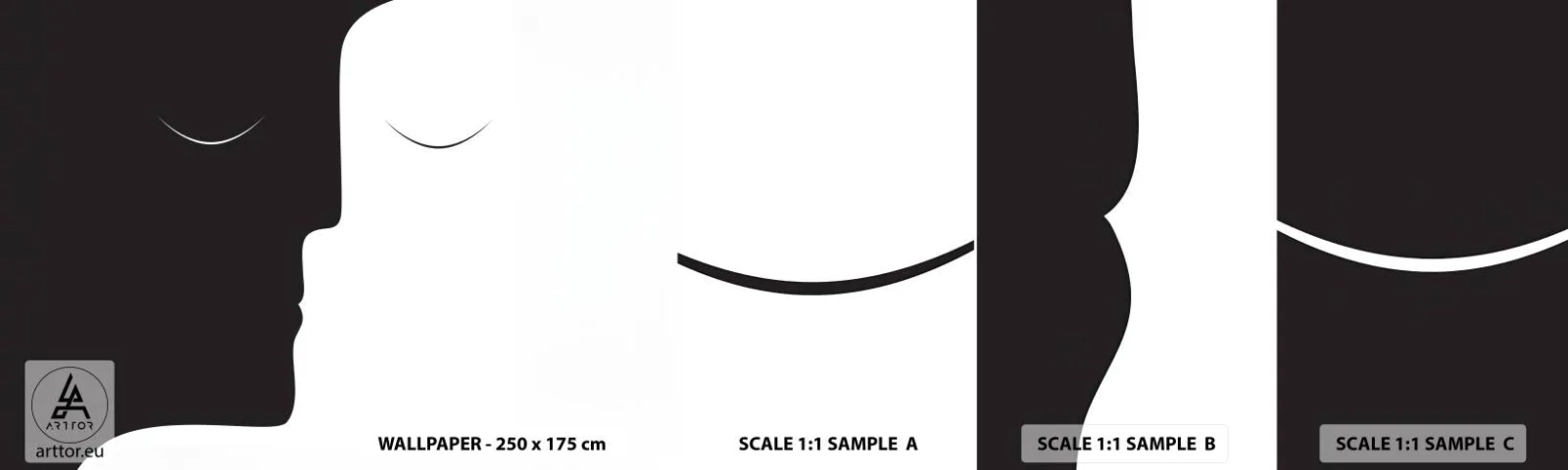 Amostra de Papel de Parede Standard Eco - Unidade de opostos - Pessoas, Casal, Pedaço - 100x30 cm