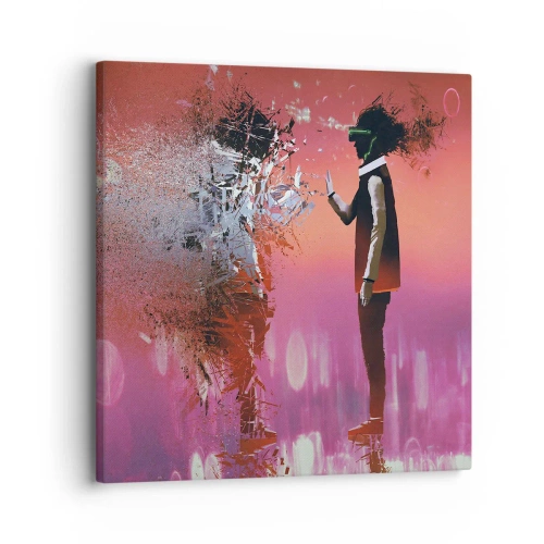 Quadro em tela - É possível olhar para dentro de si mesmo? - 30x30 cm