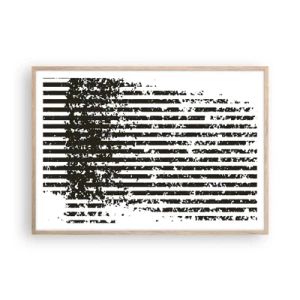 Pôster com moldura de carvalho claro - Ritmo e ruído - 100x70 cm