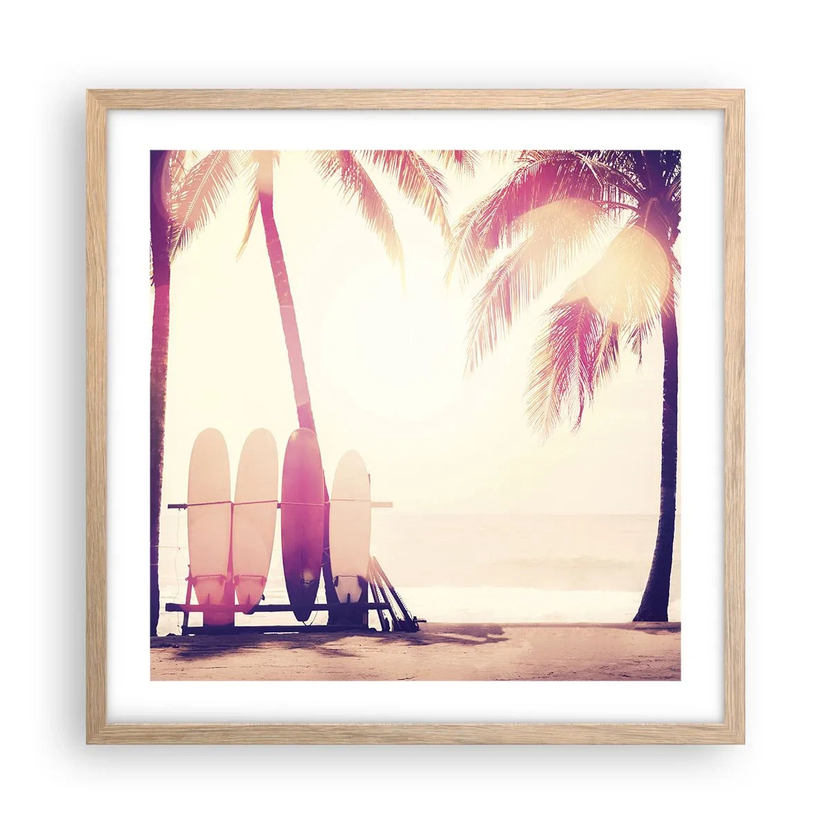 Pôster com moldura de carvalho claro - Vai ser um grande dia - 50x50 cm