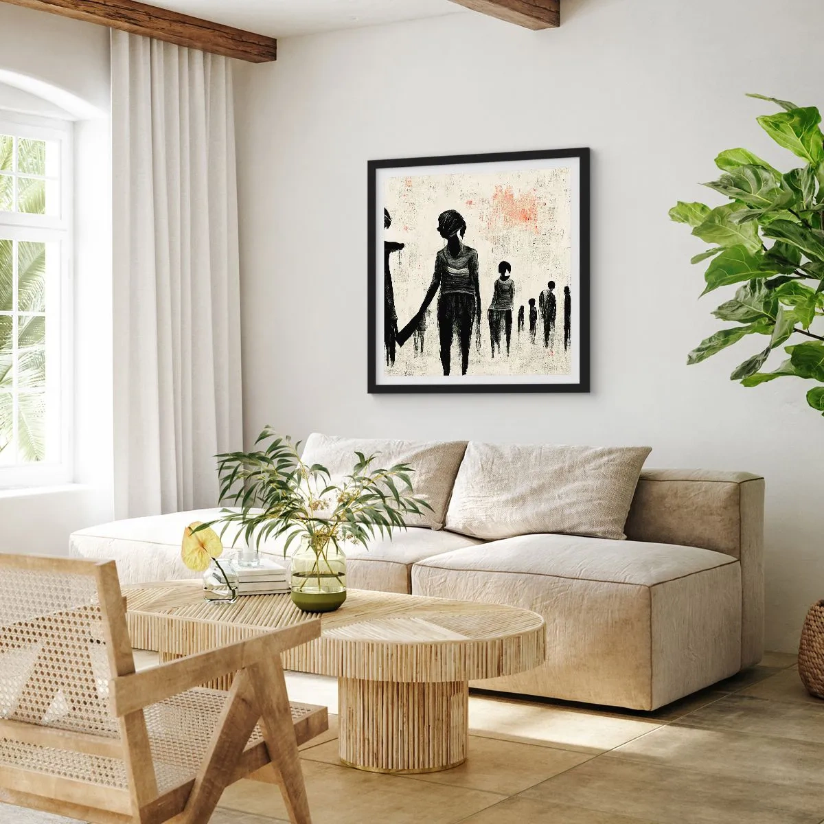 Pôster com moldura preta - Contra a solidão - 30x30 cm