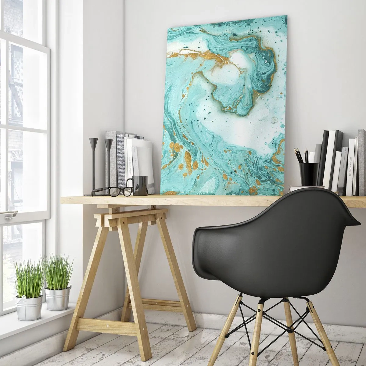 Quadro em vidro - Sob a grande onda do período Edo - 50x70 cm