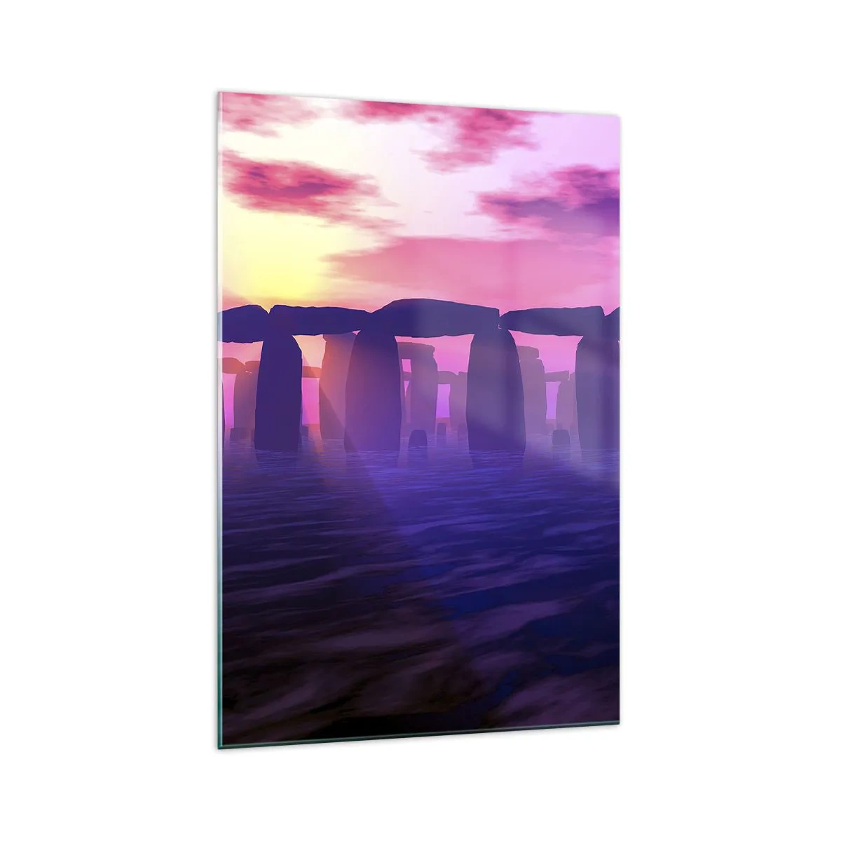 Quadro em vidro - O mistério do amanhecer no nevoeiro - 70x100 cm