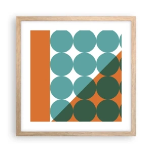 Pôster com moldura de carvalho claro - Para cima e na diagonal - 40x40 cm