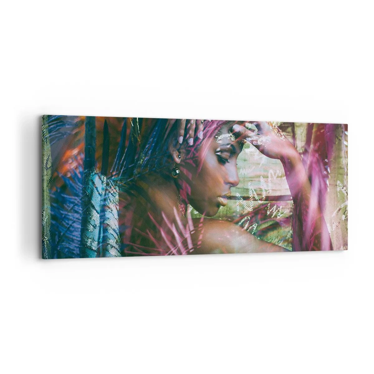Quadro em tela - Mãe Natureza na selva - 100x40 cm