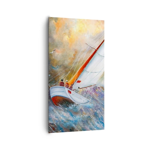 Quadro em tela - Correr sobre as ondas - 65x120 cm