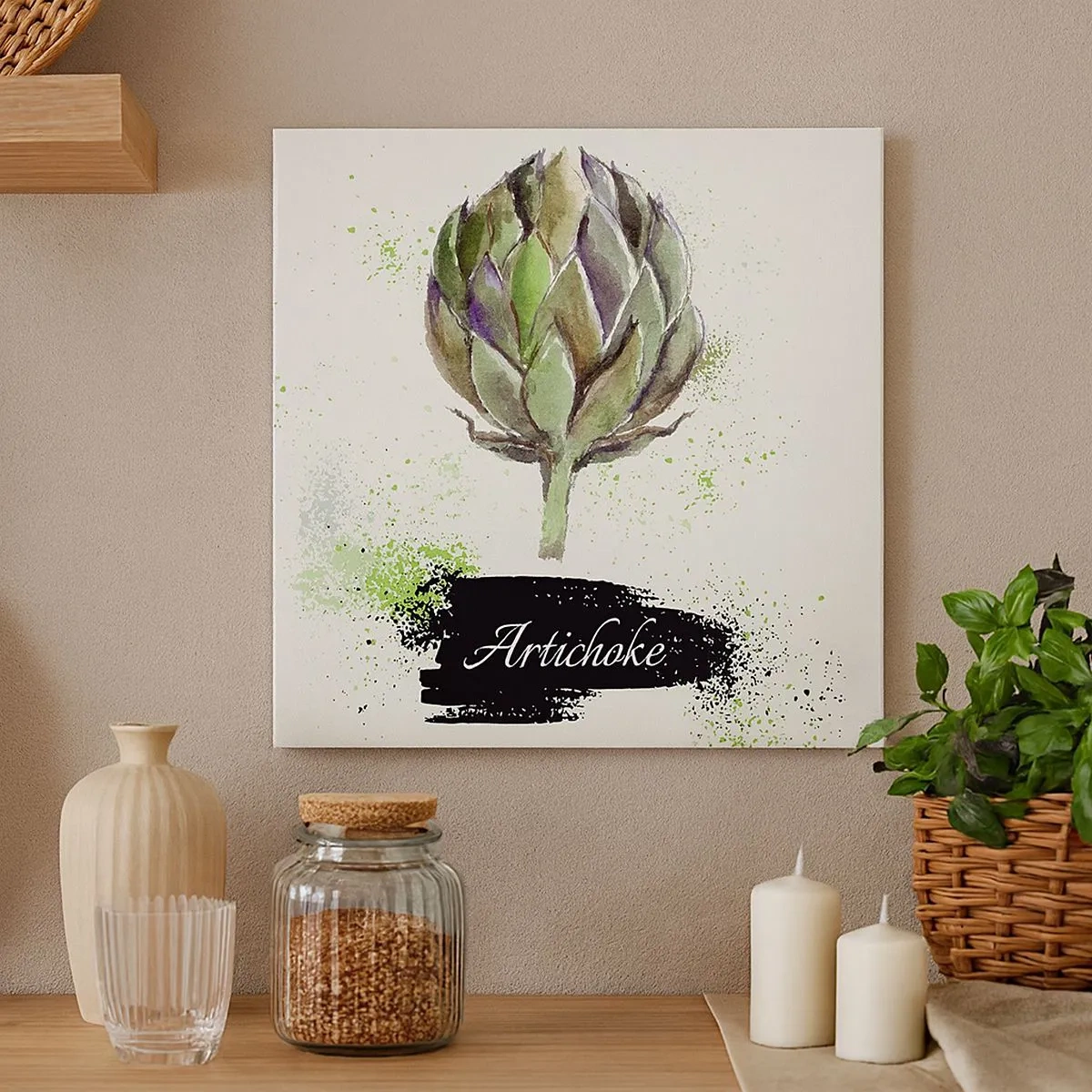 Quadro em tela - Viva os vegetais! - 30x30 cm