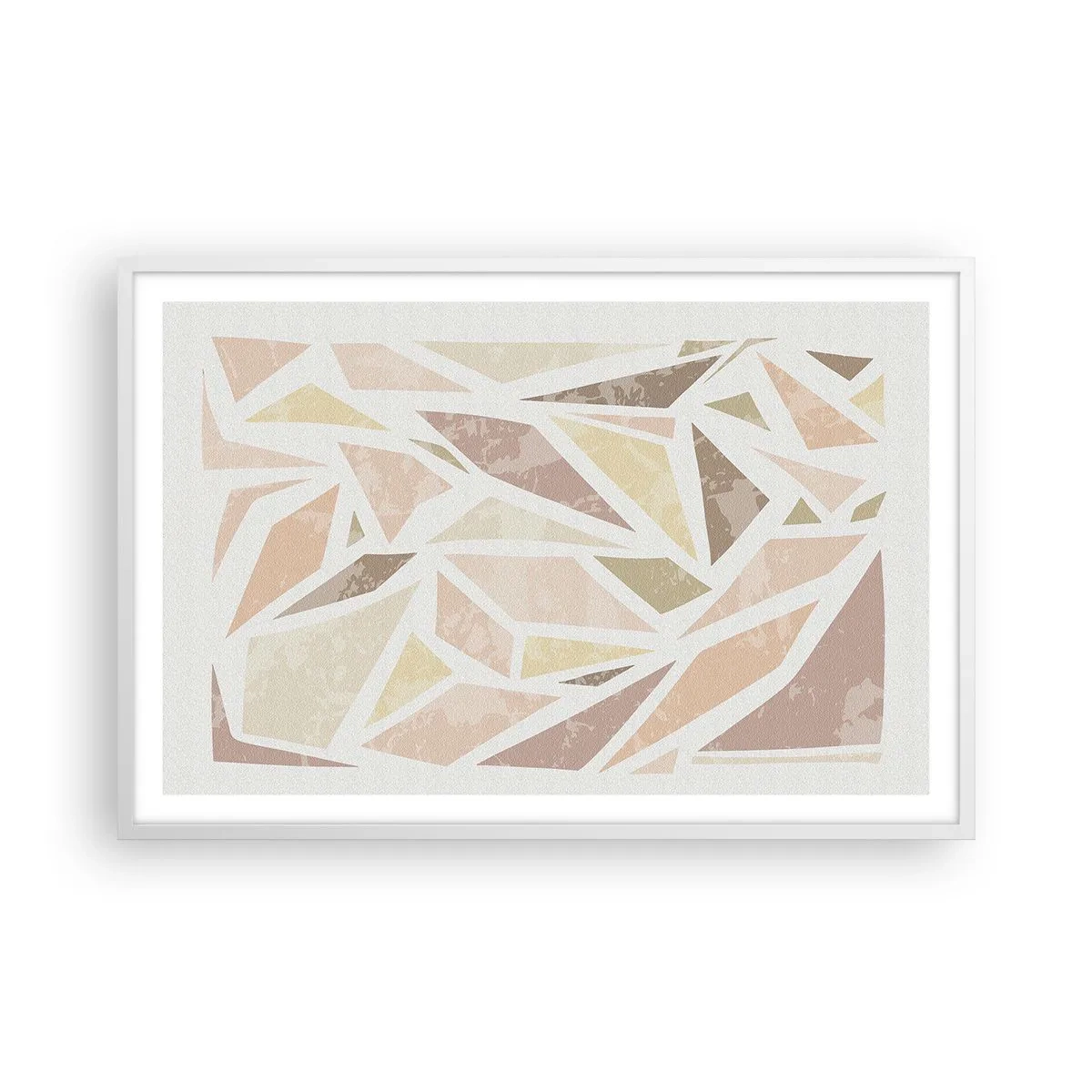 Pôster em moldura branca - Composição de vitral - 91x61 cm