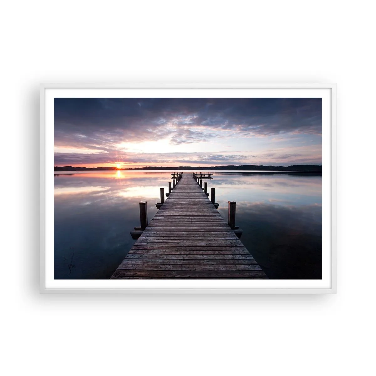 Pôster em moldura branca - A tranquila fronteira do dia e da noite - 100x70 cm