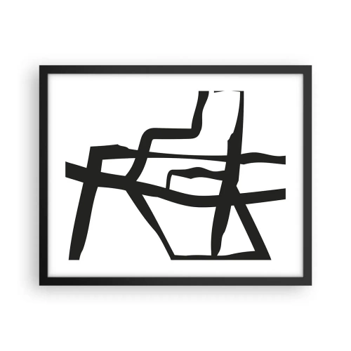 Pôster com moldura preta - Projeto preto e branco - 50x40 cm