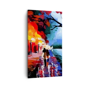 Quadro em tela - Outono ardente no parque - 45x80 cm
