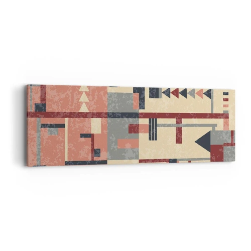 Quadro em tela - Combinação de verticais e horizontais - 90x30 cm