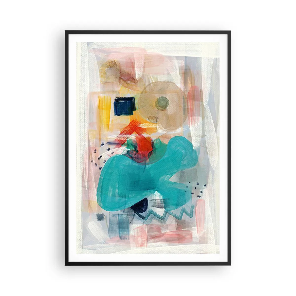 Pôster com moldura preta - Jogo colorido - 70x100 cm