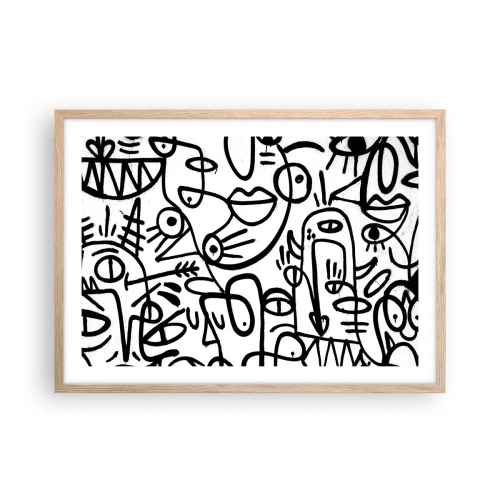 Pôster com moldura de carvalho claro - Rostos e miragens - 70x50 cm