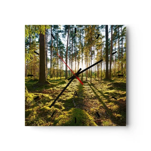Relógio de parede - Relógio em vidro - ...Além das sete florestas - 30x30 cm
