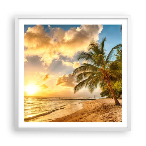 Pôster em moldura branca - Eterno verão, férias eternas - 60x60 cm