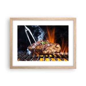 Pôster com moldura de carvalho claro - Suculenta e de bom cheiro - 40x30 cm