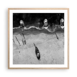 Pôster com moldura de carvalho claro - Ainda na costa… - 60x60 cm